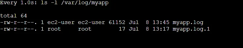 Watch the log directory to get the list of file generated by logrotate