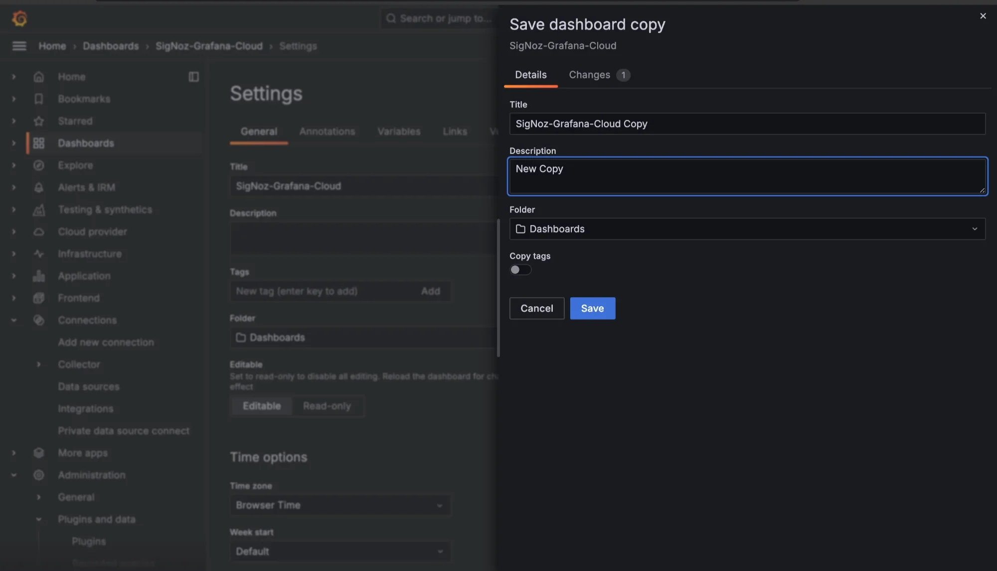 Rename the dashboard and description